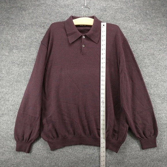 Toscano Men's Pullover Collared Sweater Purple XL Long Sleeve Made in Italy - Picture 10 of 12